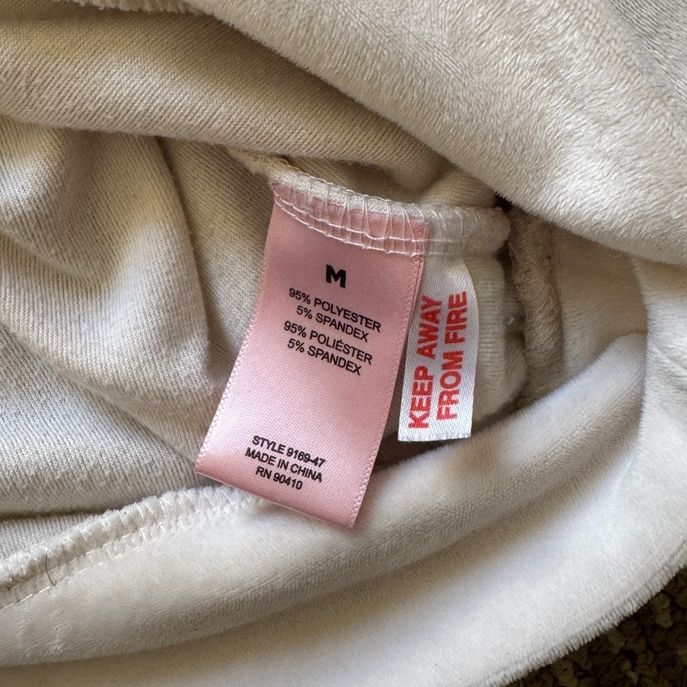 Juicy Couture Cream Rhinestone Y2K Logo Lounge Set Size M ✨ - Picture 11 of 13